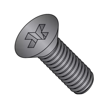 10-24X1  Phillips Flat Machine Screw Fully Threaded Black Oxide