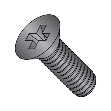 10-24X1  Phillips Flat Machine Screw Fully Threaded Black Zinc