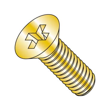 5/16-18X3/4  Phillips Flat Machine Screw Fully Threaded Zinc Yellow