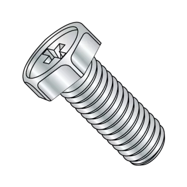 8-32X3/4  Phillips Indented Hex Head Machine Screw Fully Threaded Zinc