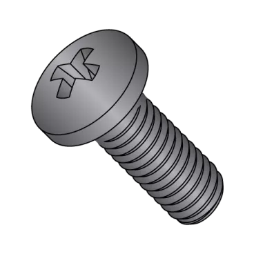 10-24X1  Phillips Pan Machine Screw Fully Threaded 18 8 Stainless Steel Black Oxide