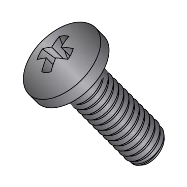 5/16-18X3/4  Phillips Pan Machine Screw Fully Threaded Black Zinc
