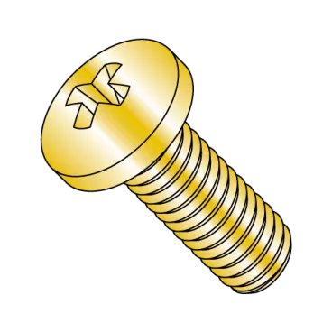 10-32X3/16  Phillips Pan Machine Screw Fully Threaded Zinc Yellow