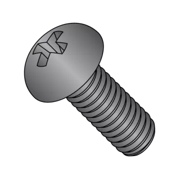 1/4-20X3/4  Phillips Round Machine Screw Fully Threaded Black Oxide