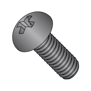 1/4-20X3/4  Phillips Round Machine Screw Fully Threaded Black Zinc