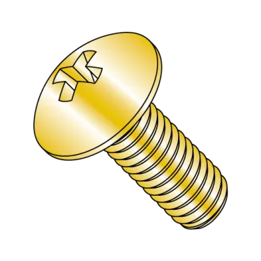 1/4-20X3/4  Phillips Truss Machine Screw Fully Threaded Zinc Yellow