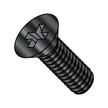 10-32x3/8  MS51960, NASM51960 Phil Flat Machine Screw Fine F/T 300 Series S/S DFAR Black Ox