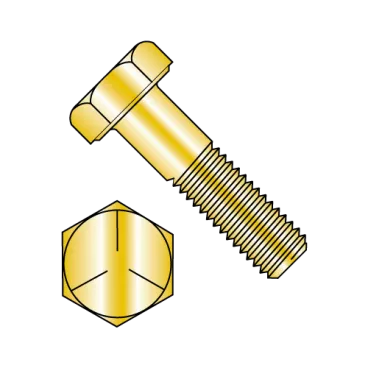 1/2-20X1 1/2  MS90726 Military Hex Head Cap Screw Fine Thread Cadmium Yellow Grade 5 DFAR