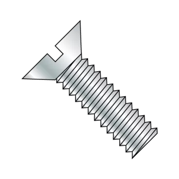 10-24X1  Slotted Flat Machine Screw Fully Threaded Zinc