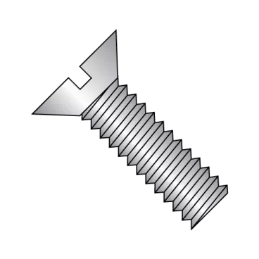 3/8-16X1  Slotted Flat Machine Screw Fully Threaded 18-8 Stainless Steel