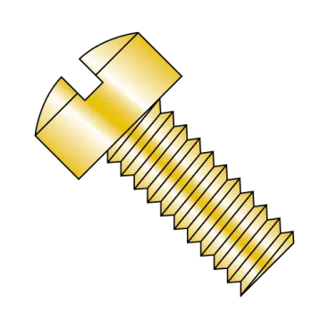 10-24X5/8  Slotted Fillister Head Machine Screw Fully Threaded Zinc Yellow