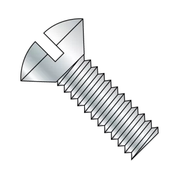 1/4-20X3/4  Slotted Oval Machine Screw Fully Threaded Zinc