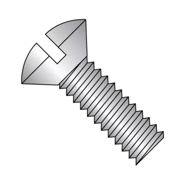 5/16-18X3  Slotted Oval Machine Screw Fully Threaded 18-8 Stainless Steel