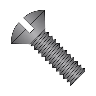 8-32X1/2  Slotted Oval Machine Screw Fully Threaded Black Oxide