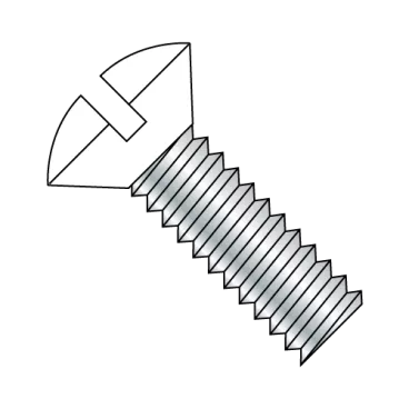6-32X1  Slotted Oval Machine Screw Fully Threaded Zinc with White Painted Heads