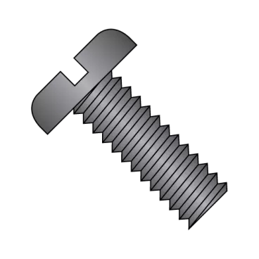4-40X1/2  Slotted Pan Machine Screw Fully Threaded Black Zinc