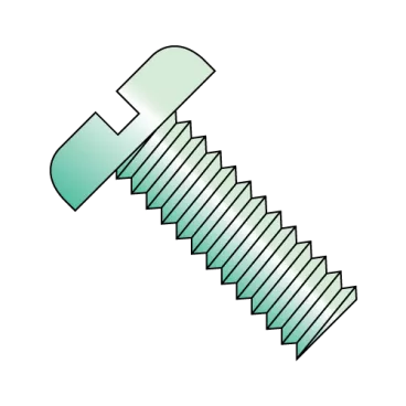 6-32X1/4  Slotted Pan Grounding Machine Screw Fully Threaded Zinc Green