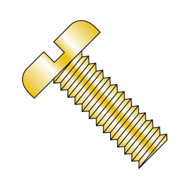 1/4-20X1/2  Slotted Pan Machine Screw Fully Threaded Zinc Yellow ROHS