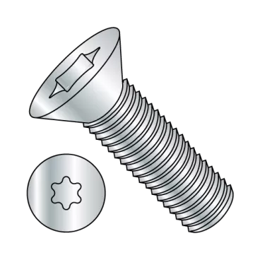 3/8-16X1  6 Lobe Flat Machine Screw Fully Threaded Zinc