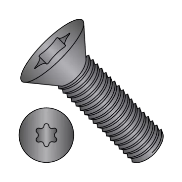 4-40X1/4  6 Lobe Flat Machine Screw Fully Threaded Black Oxide