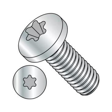 3/8-16X1  6 Lobe Pan Machine Screw Fully Threaded Zinc