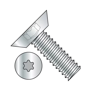 4-40X1/4  6 Lobe Flat Undercut Machine Screw Fully Threaded Zinc