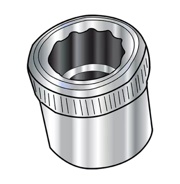 10-32  Socket Allen Nut 18-8 Stainless Steel