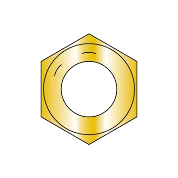 1/2-13  Coarse Thread Hex Nut Grade 8 Domestic Zinc Yellow DFAR