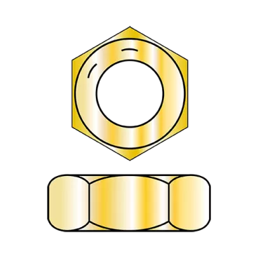 3/8-16  Hex Jam Nut Grade 8 Zinc Yellow