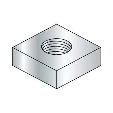 1/4-20  Square Machine Screw Nut Without Chamfer Zinc