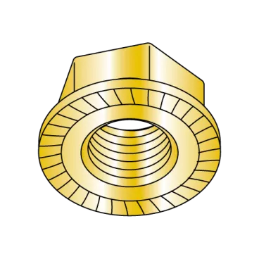 3/8-16  Serrated Flange Hex Lock Nuts Case Hardened HR15N 78/90 Zinc Yellow and Bake