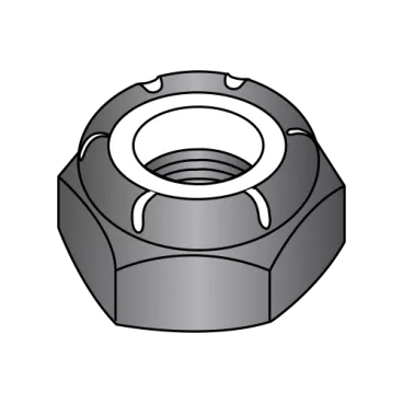 10-24 NTM  Thin Pattern Nylon Insert Hex Lock Nut Black Zinc