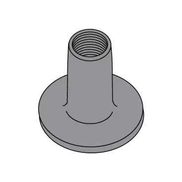 10-32X9/32  Weld Nut With No Projections .750 Round Base Plain