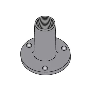 8-32X1/4  Weld Nut With Projections .718 Round Base Steel Plain