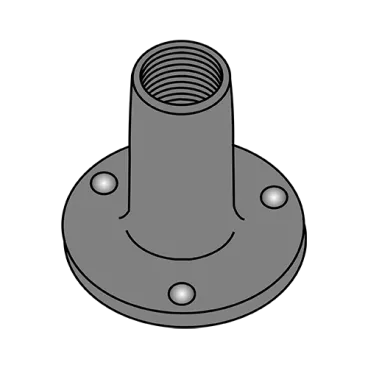 10-32X9/32  Weld Nut With Projections .750 Round Base Steel Plain