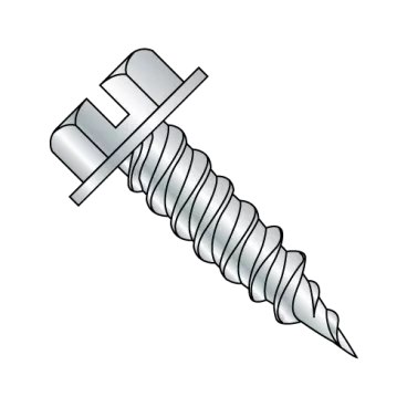 10-16X1/2  Slot Ind Hexwasher 1/4" Across Flats F/T Self Piercing Scr Needle Point Zinc Bak