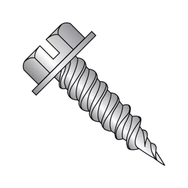 10-16X1/2  Slot Ind Hexwasher 1/4" Across Flats F/T Self Piercing Scr 18 8 Stainless Steel