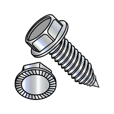 8-32X1/2  Unslt Ind Hex Washer Serrated 1/4" Across Flat F/T Self Pierce Sc Zinc Needle Pt