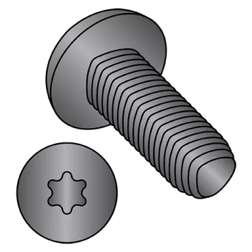 1/4-20X5/8  6 Lobe Pan Taptite Alternate Thread Rolling Screw Full Thred Black Zinc Bake Wax