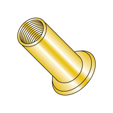 3/8-16-.115  Flat Head Threaded Insert Rivet Nut Steel Zinc Yellow Dichromate NON-RIBBED
