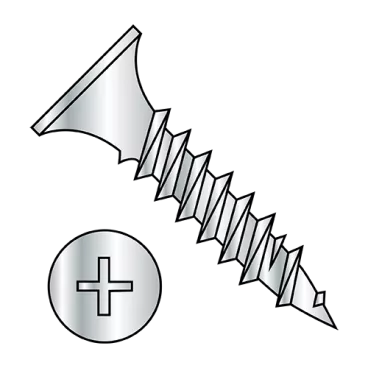 6-18X1 5/8  Phillips Bugle Head Fine Thread Drywall Screw Sharp Point Zinc