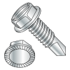 Serrated Hex Washer - Slotted - 7/16" A.F. - Machine Screw Thread - Self Drilling Screws -  Zinc
