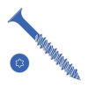 6 Lobe - Flat Head - Concrete Screw -  Blue Perma Seal With Drill Bit