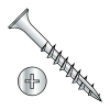 Phillips - Flat w/o Nibs - #17 Point - Deep Thread Wood Screws - Zinc - Partially Threaded