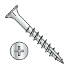 Phillips - Flat With Nibs - Wood Screws - #17 Point - Zinc - Partially Threaded