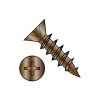 Flat - Phillips - Hinge Screws - Coarse Thread - Antique Brass