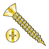 Oval - Phillips - Hinge Screws - Twinfast Fine Thread - Bright Brass