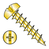 Phillips - Pan - Deep Thread Wood Screws - Bright Brass