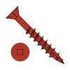 Flat w/ Nibs - Square Drive - Deck Screws #17 Point - Red Ceramic