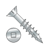 #8 Flat Square Recess Drive - WITH NIBS - Deep Thread Wood Screws with #17 Point - Zinc
